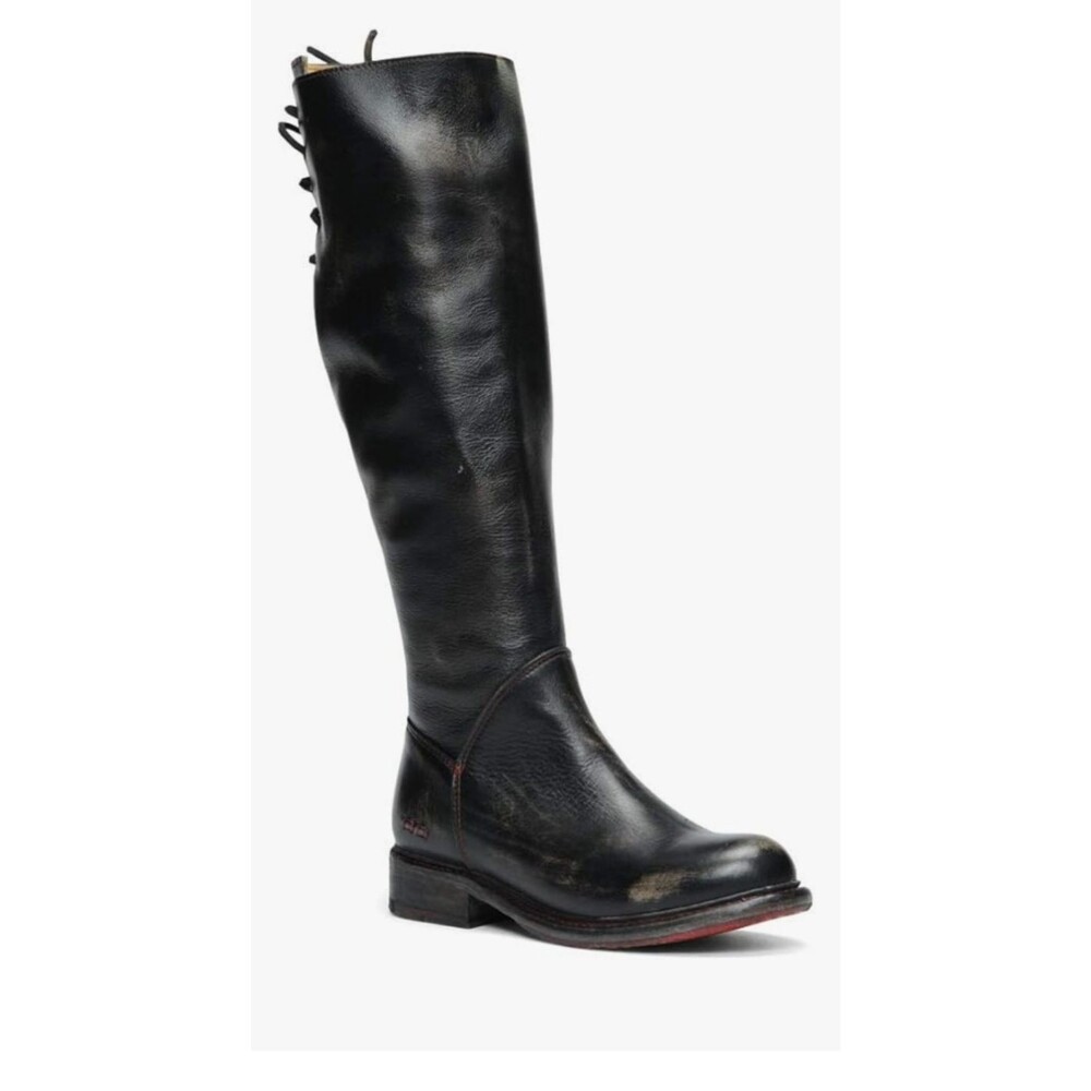 BED | STU Sz 8.5 Manchester Brown Leather 18" Knee-High Riding Boots RED SOLES